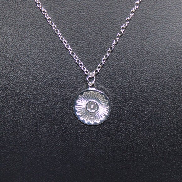 NWT Silver Tone Multi-Chain Necklace with Silver Circle Pendent - Picture 7 of 11